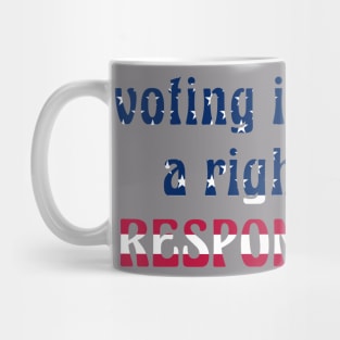 Voting is not just a right, it's a responsibility Mug